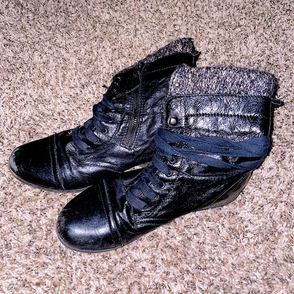 Leather combat boots - Picture 4 of 5
